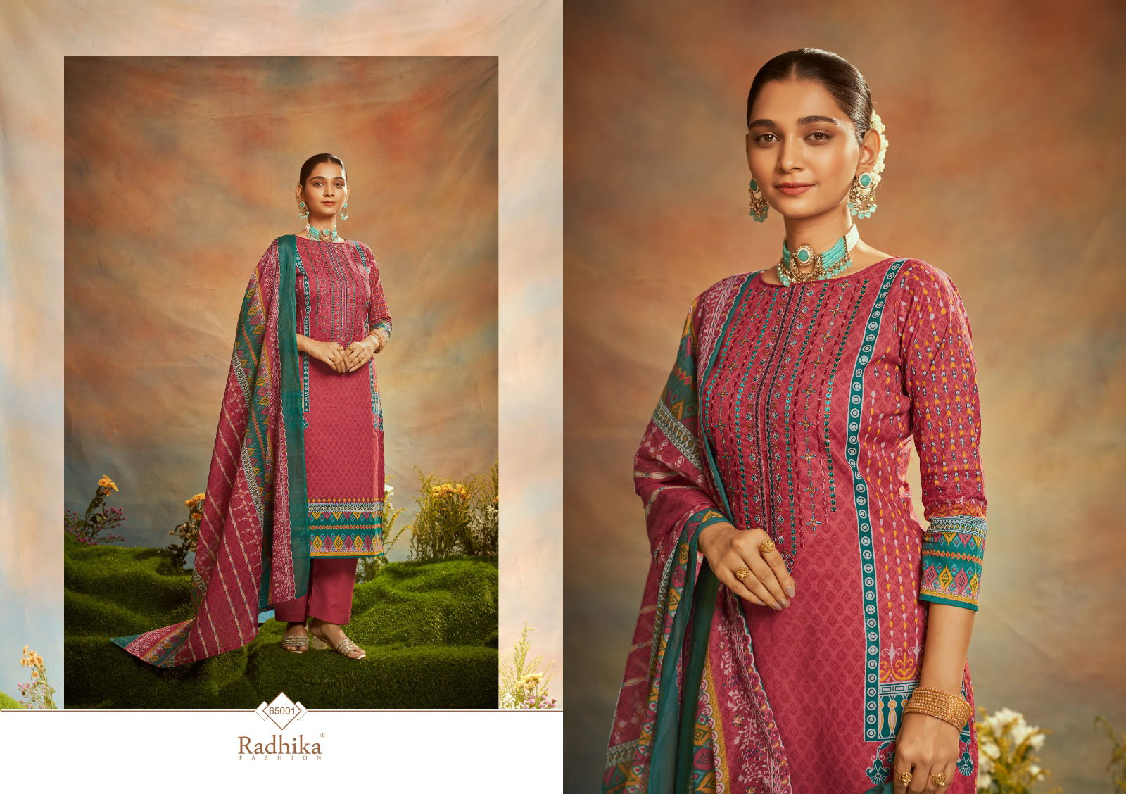 Azara Mussaret Vol 23 By Radhika Cotton Dress Material Catalog
